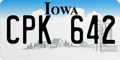 IA license plate CPK642