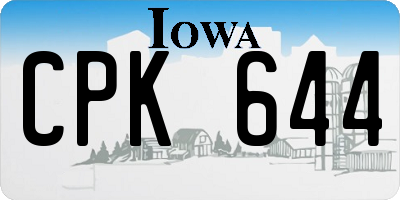 IA license plate CPK644