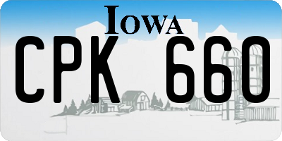 IA license plate CPK660