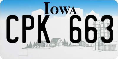 IA license plate CPK663