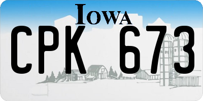 IA license plate CPK673