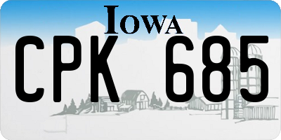 IA license plate CPK685