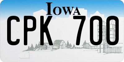 IA license plate CPK700