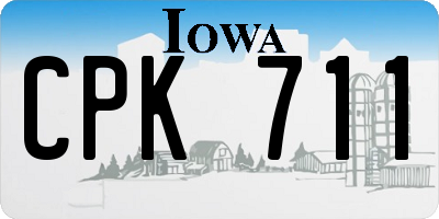 IA license plate CPK711