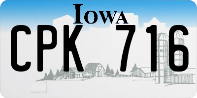 IA license plate CPK716
