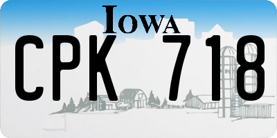 IA license plate CPK718