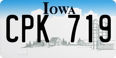 IA license plate CPK719