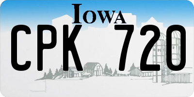 IA license plate CPK720