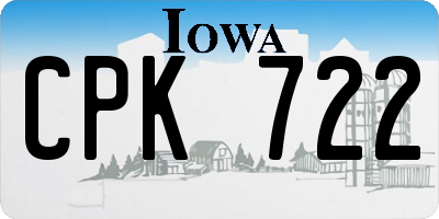 IA license plate CPK722