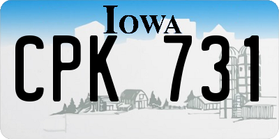 IA license plate CPK731