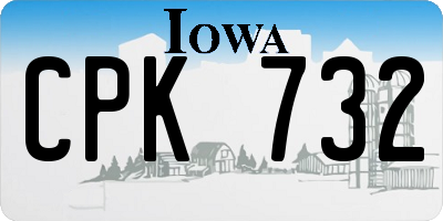 IA license plate CPK732