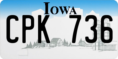 IA license plate CPK736
