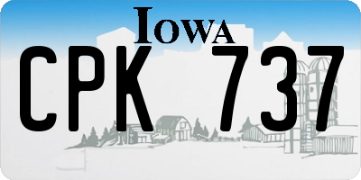 IA license plate CPK737