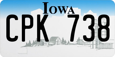 IA license plate CPK738