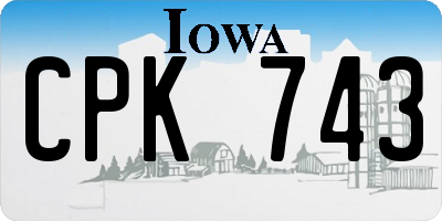 IA license plate CPK743