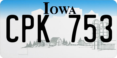 IA license plate CPK753