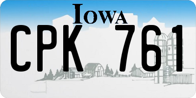IA license plate CPK761