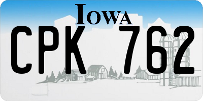 IA license plate CPK762
