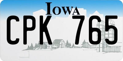 IA license plate CPK765