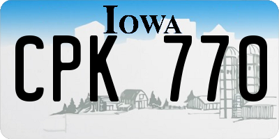 IA license plate CPK770