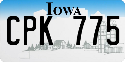IA license plate CPK775