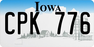IA license plate CPK776