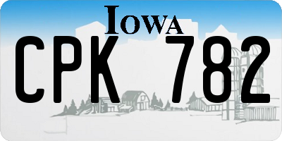 IA license plate CPK782