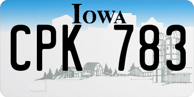 IA license plate CPK783
