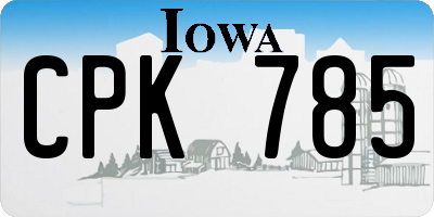 IA license plate CPK785