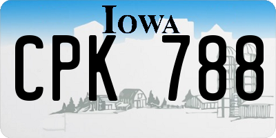 IA license plate CPK788