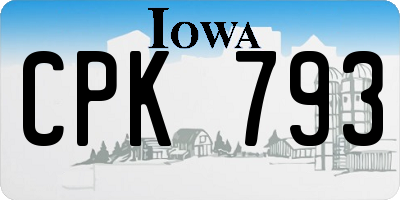 IA license plate CPK793
