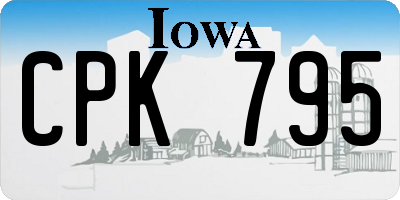 IA license plate CPK795