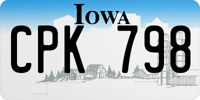IA license plate CPK798