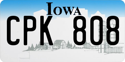 IA license plate CPK808
