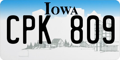 IA license plate CPK809