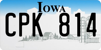 IA license plate CPK814