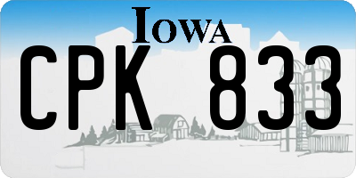 IA license plate CPK833