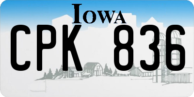 IA license plate CPK836