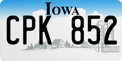 IA license plate CPK852