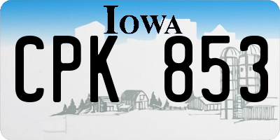 IA license plate CPK853