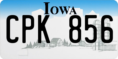 IA license plate CPK856