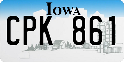 IA license plate CPK861