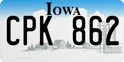 IA license plate CPK862