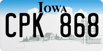 IA license plate CPK868