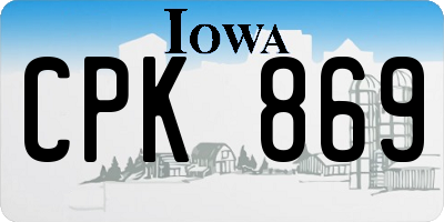 IA license plate CPK869