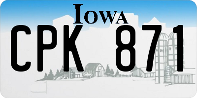 IA license plate CPK871