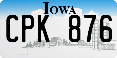 IA license plate CPK876