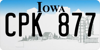 IA license plate CPK877
