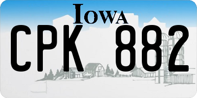 IA license plate CPK882