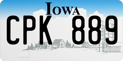 IA license plate CPK889
